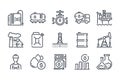 Oil and Gas industry related line icon set. Royalty Free Stock Photo